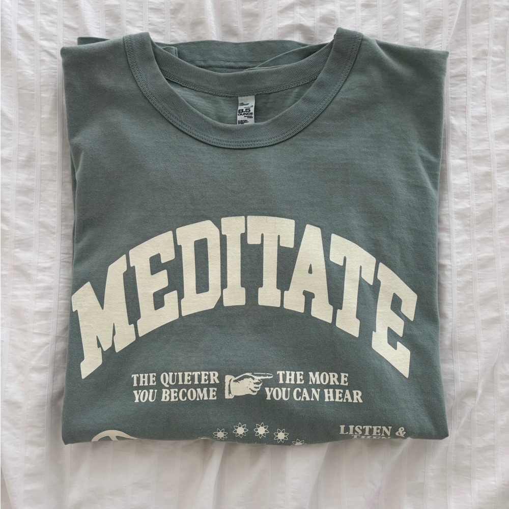 Los Angeles Apparel Green and White Short Sleeve Tees